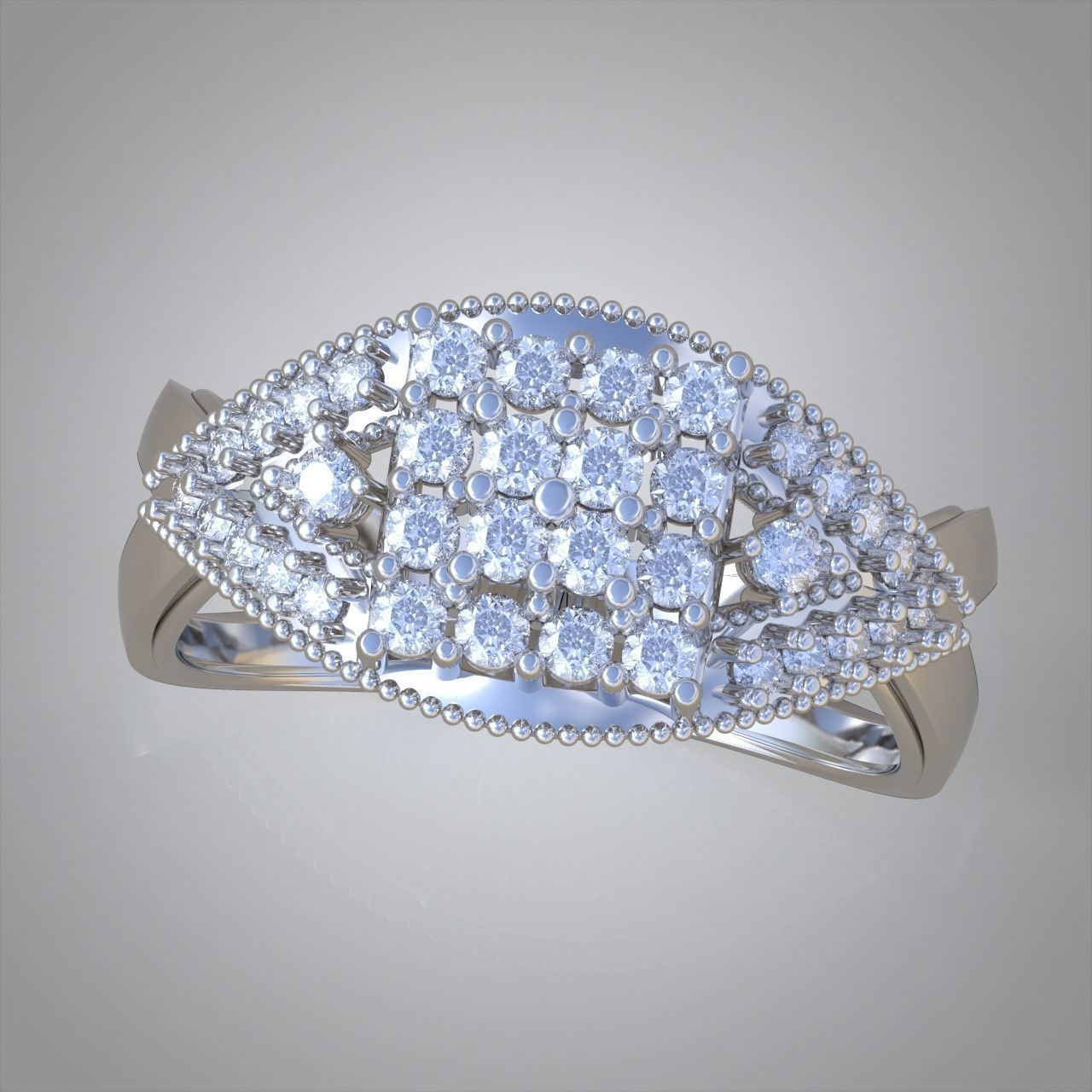 Diamond ring 0415 3D printable model  3D print model_4