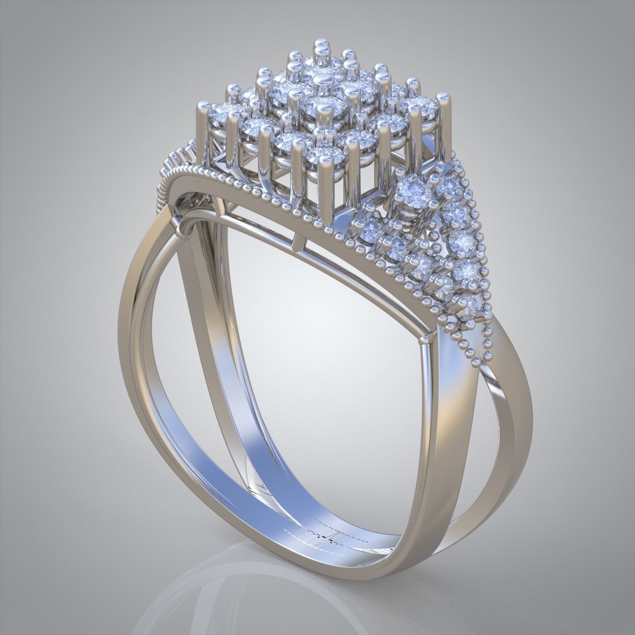 Diamond ring 0415 3D printable model  3D print model_5
