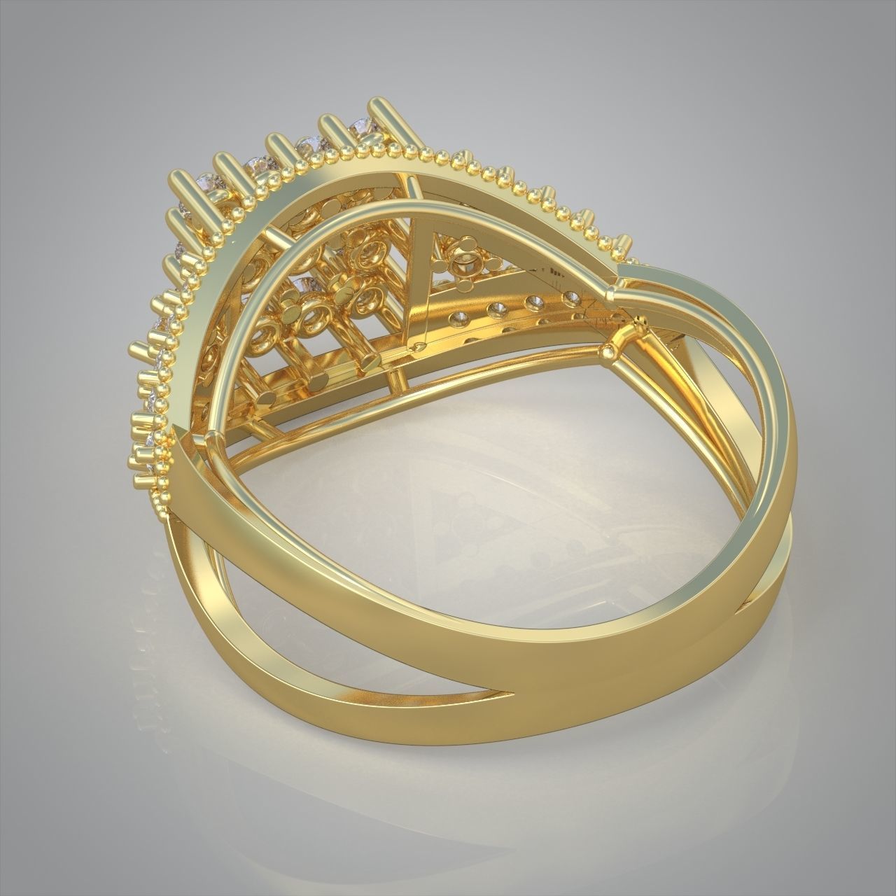 Diamond ring 0415 3D printable model  3D print model_11