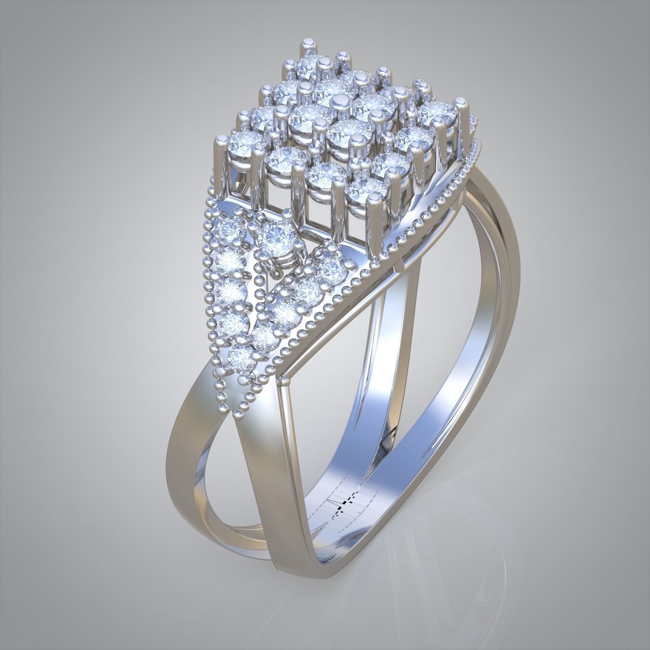 Diamond ring 0415 3D printable model  3D print model_1