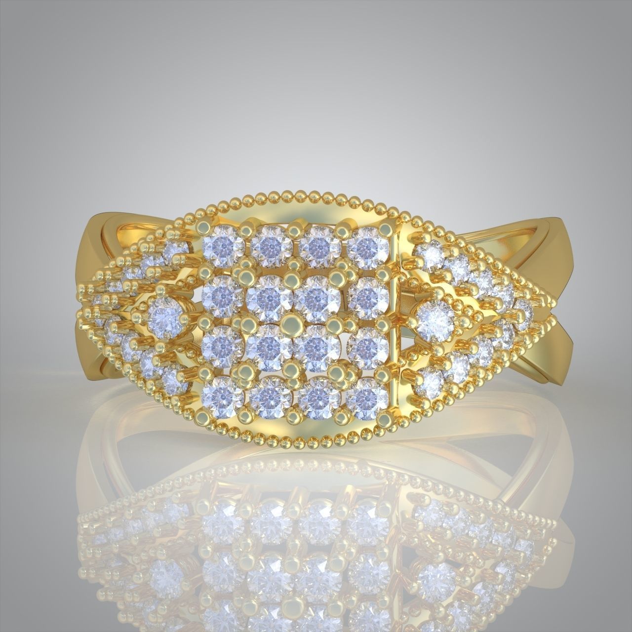 Diamond ring 0415 3D printable model  3D print model_2