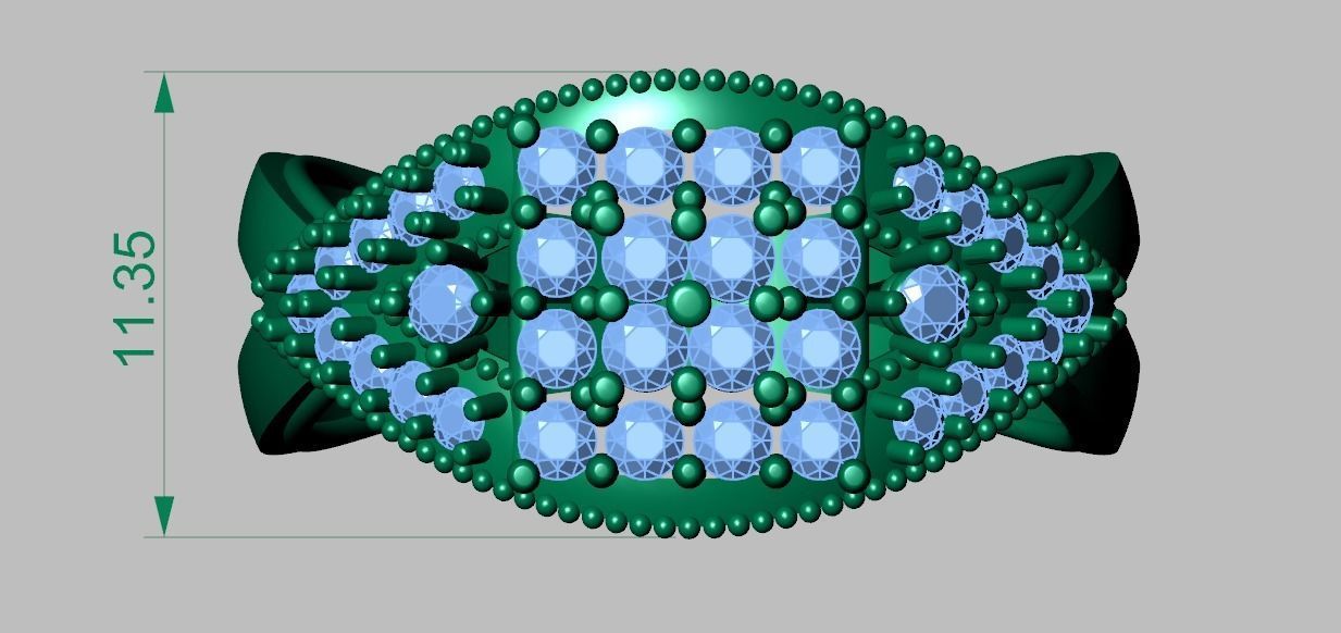 Diamond ring 0415 3D printable model  3D print model_14