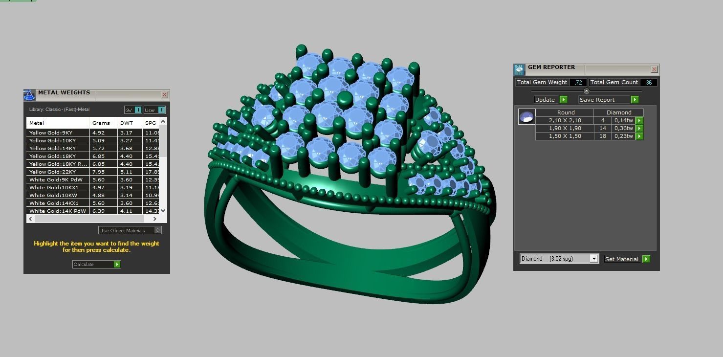 Diamond ring 0415 3D printable model  3D print model_15