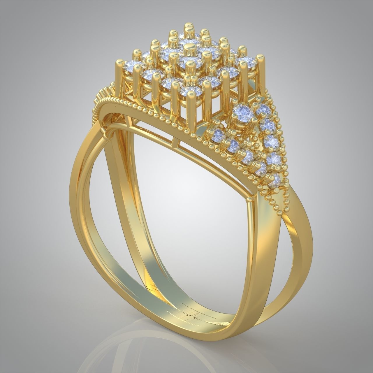 Diamond ring 0415 3D printable model  3D print model_6