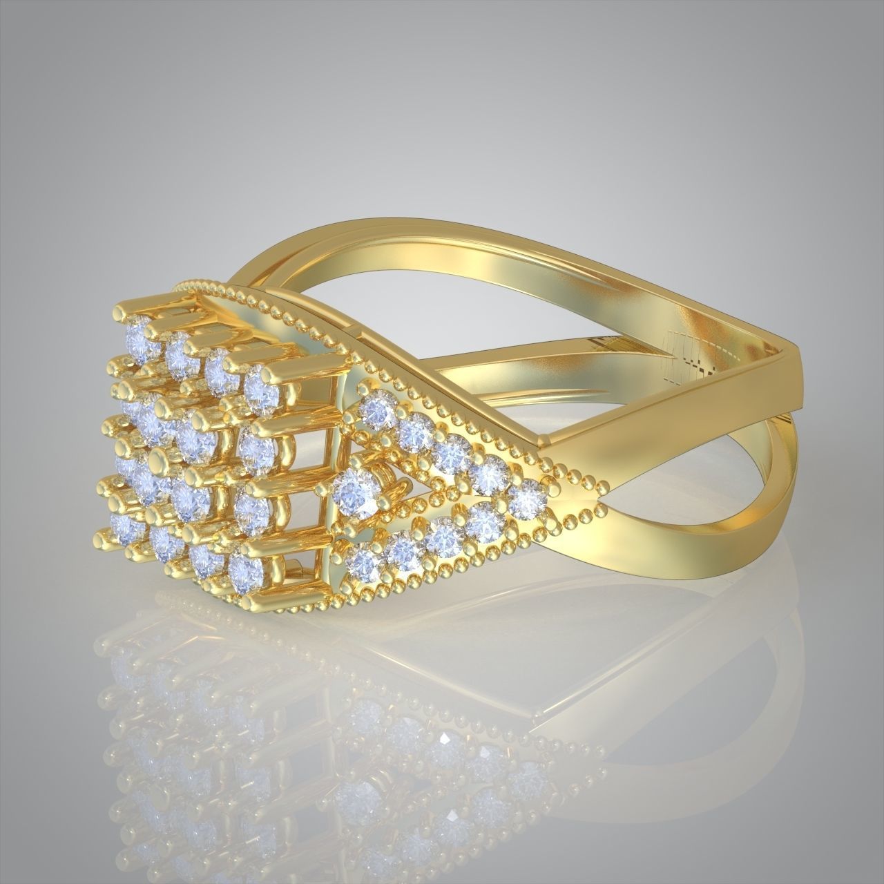 Diamond ring 0415 3D printable model  3D print model_8