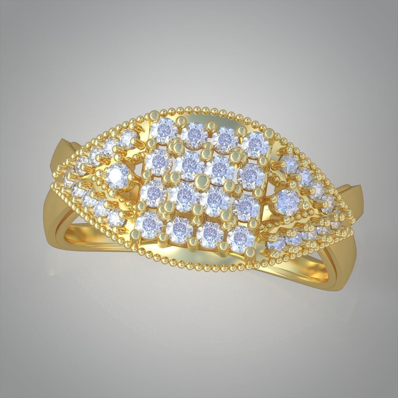 Diamond ring 0415 3D printable model  3D print model_3