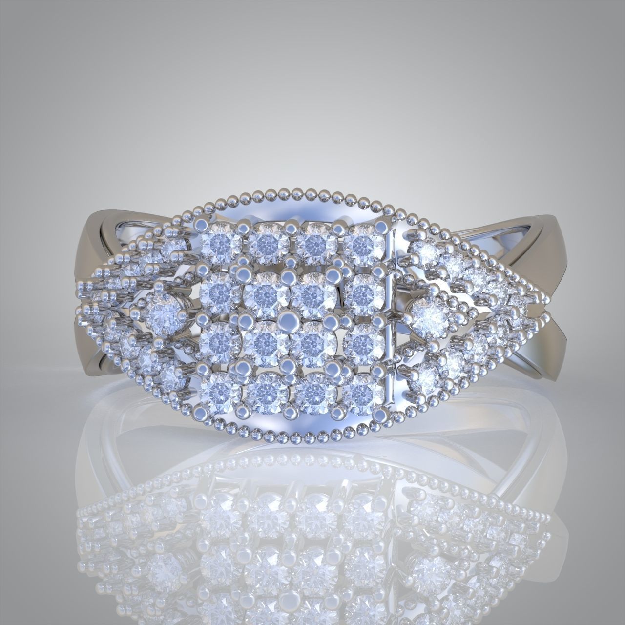 Diamond ring 0415 3D printable model  3D print model_7