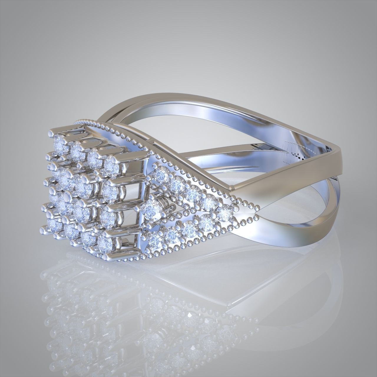 Diamond ring 0415 3D printable model  3D print model_9