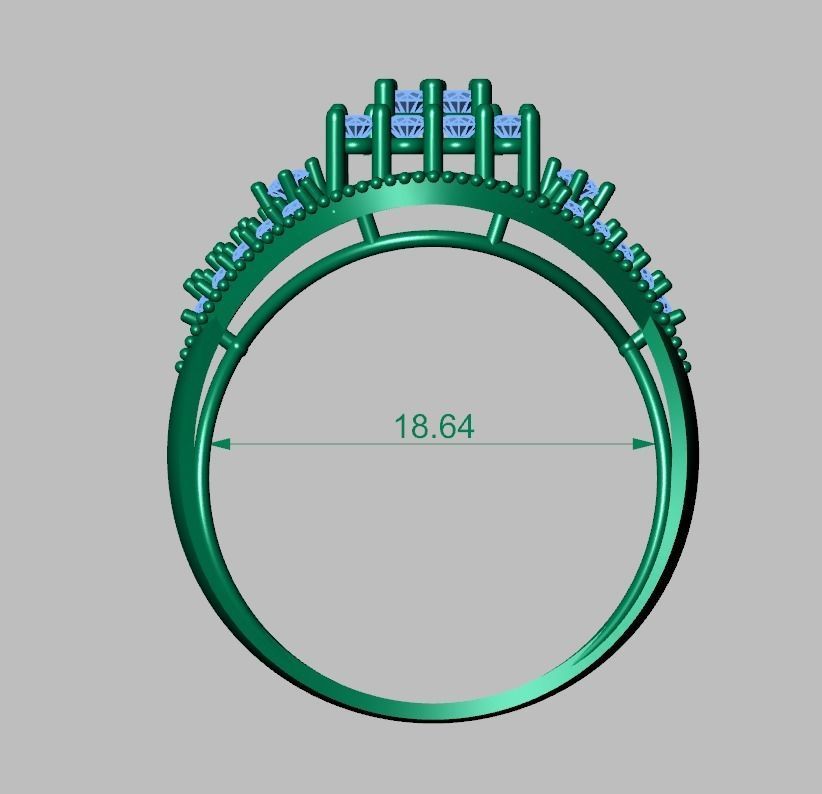 Diamond ring 0415 3D printable model  3D print model_12
