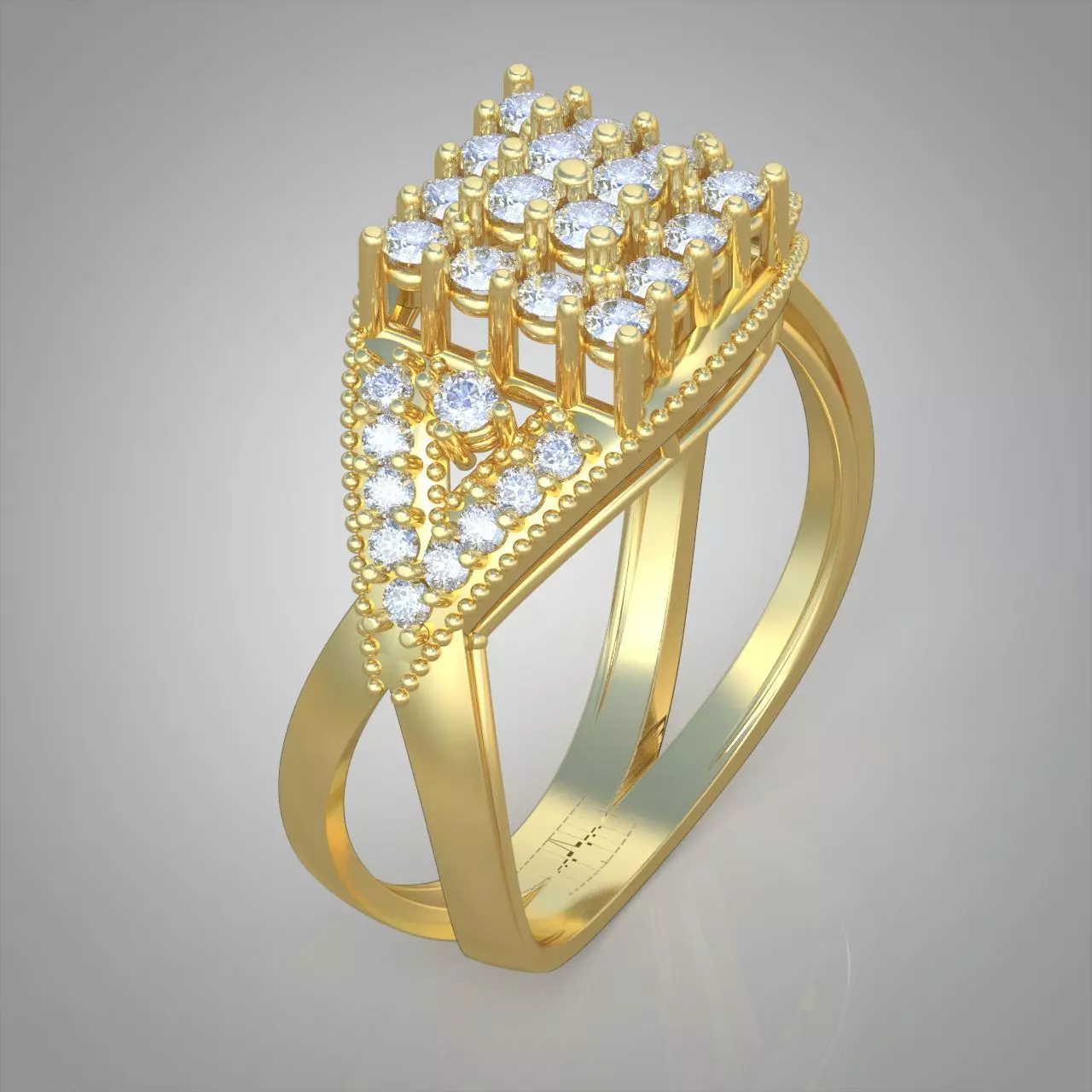 Diamond ring 0415 3D printable model  3D print model_0