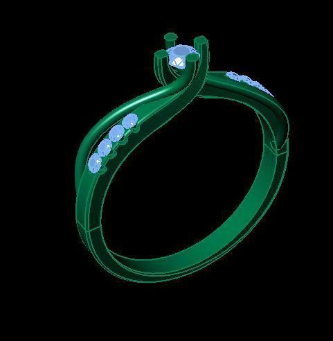 daimond ring 3D print model_6