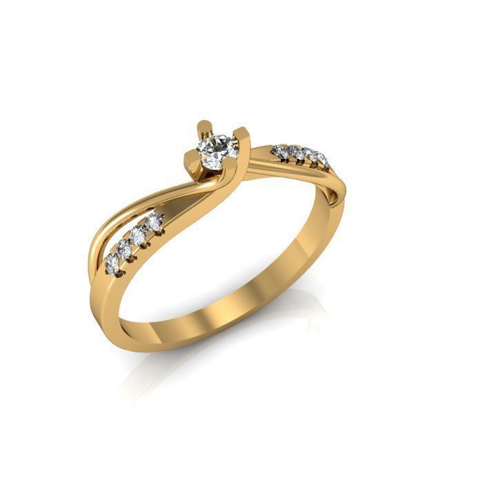 daimond ring 3D print model_4