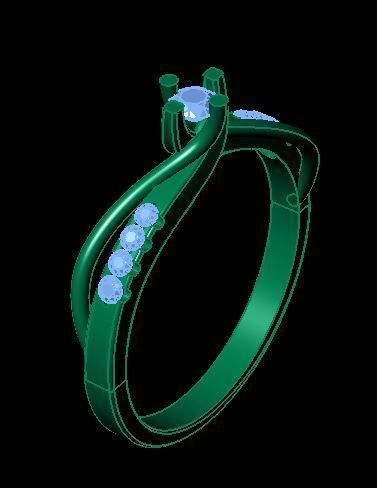 daimond ring 3D print model_7