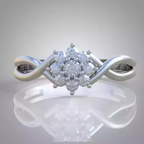 Diamond ring 0418 3D printable model15