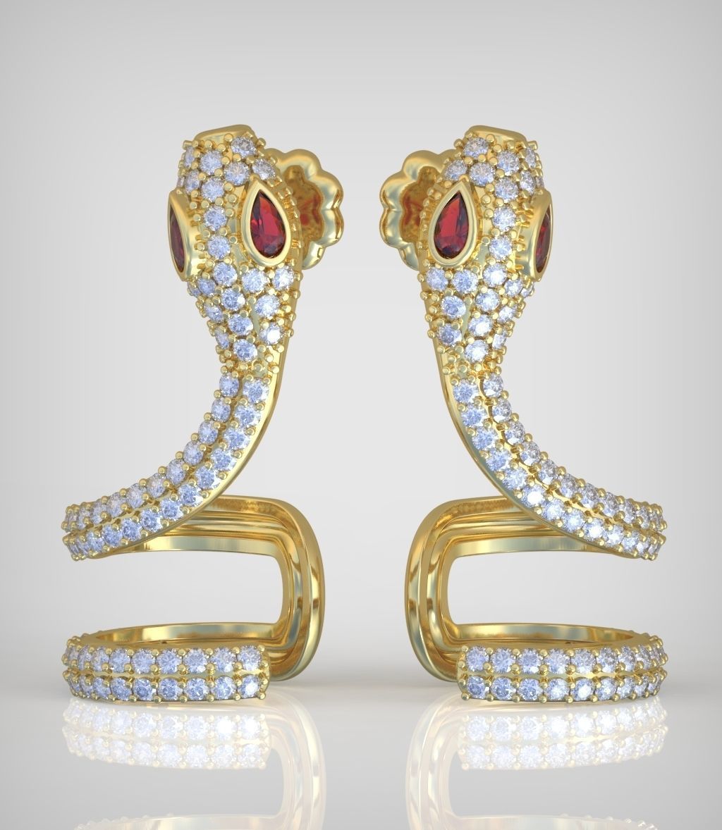 Snake Earring model 0282 3D printable model14 3D print model_3