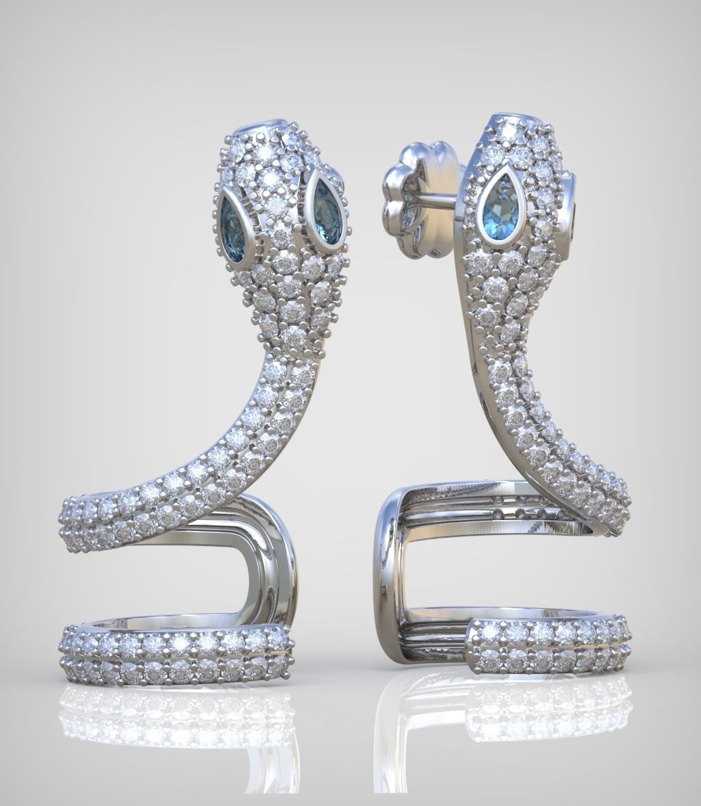 Snake Earring model 0282 3D printable model14 3D print model_5