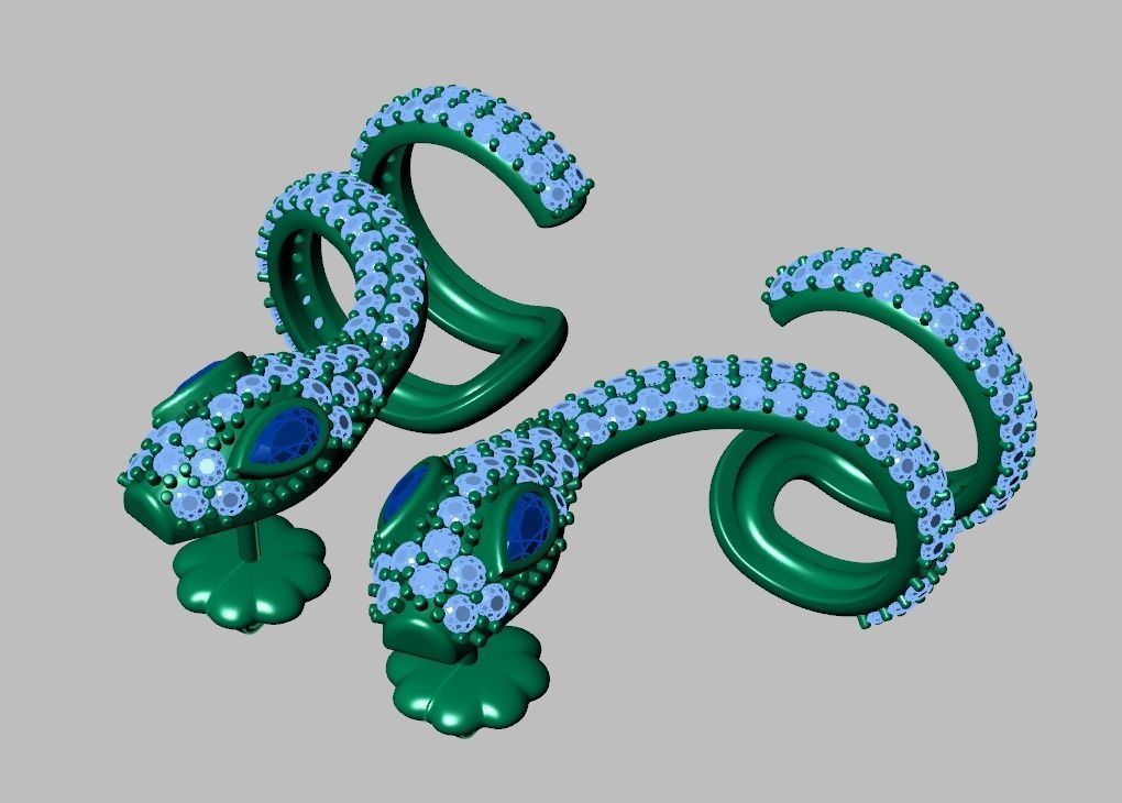Snake Earring model 0282 3D printable model14 3D print model_16