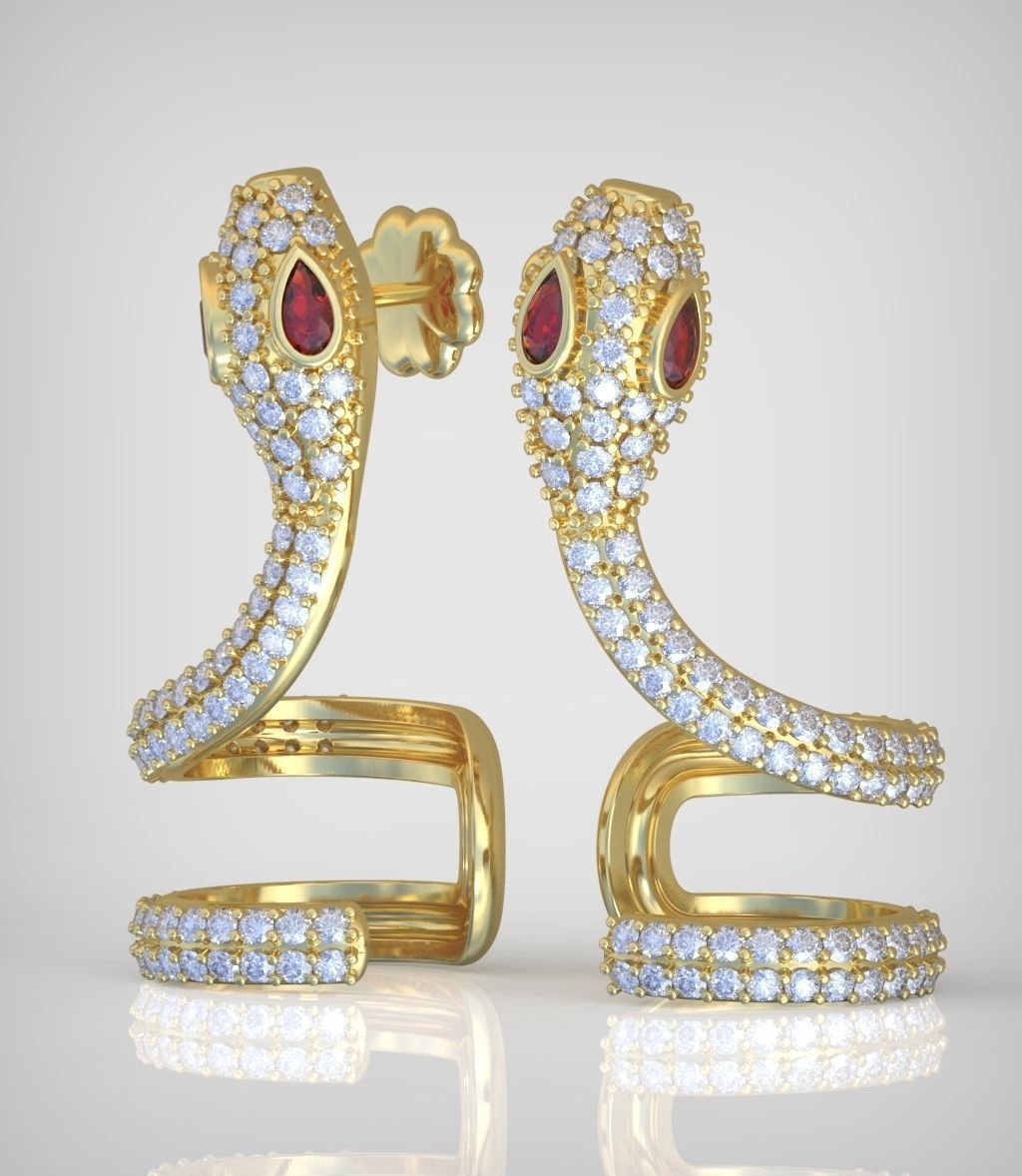 Snake Earring model 0282 3D printable model14 3D print model_1