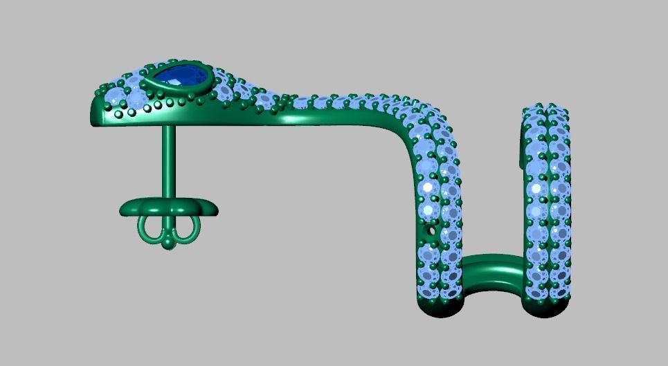 Snake Earring model 0282 3D printable model14 3D print model_15