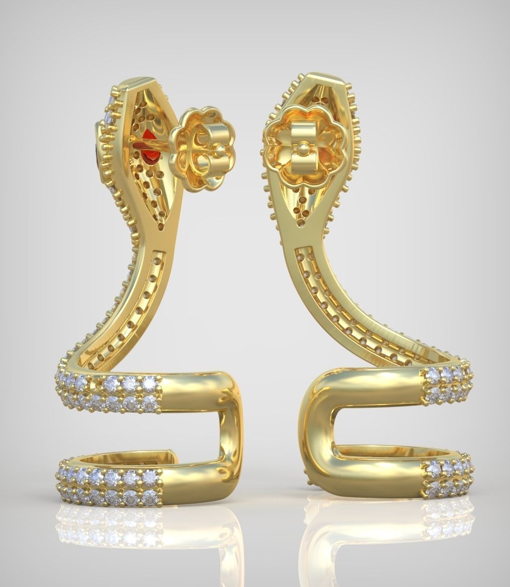 Snake Earring model 0282 3D printable model14 3D print model_7