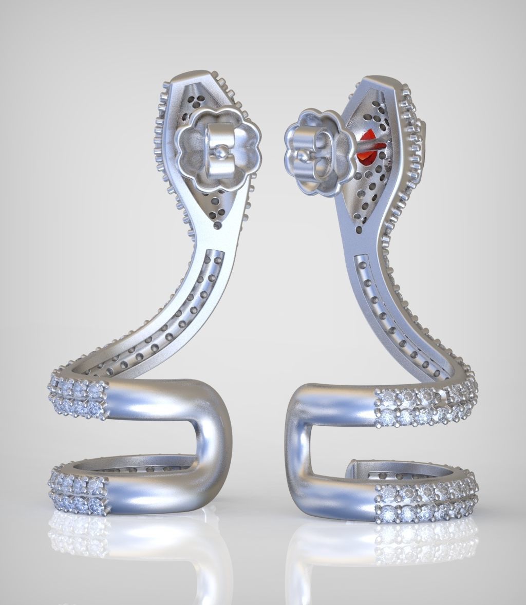 Snake Earring model 0282 3D printable model14 3D print model_10