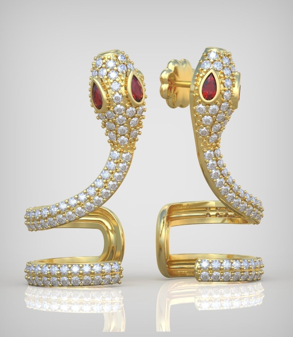 Snake Earring model 0282 3D printable model14 3D print model_4