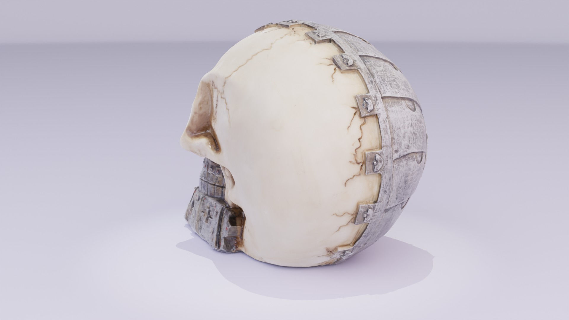 Techno skull high-poly 3D model_19