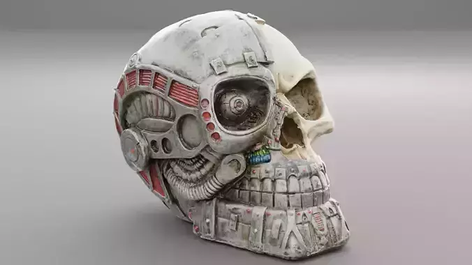 Techno skull high-poly 