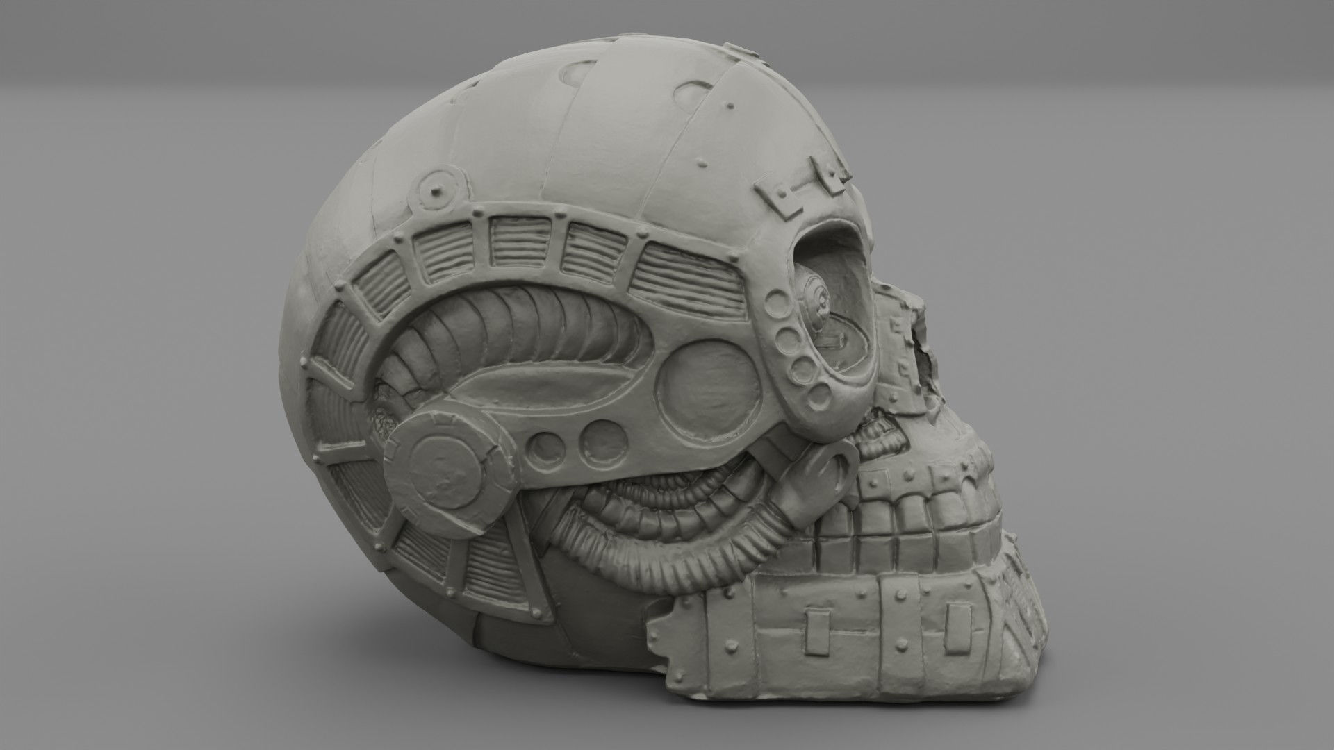 Techno skull high-poly 3D model_24
