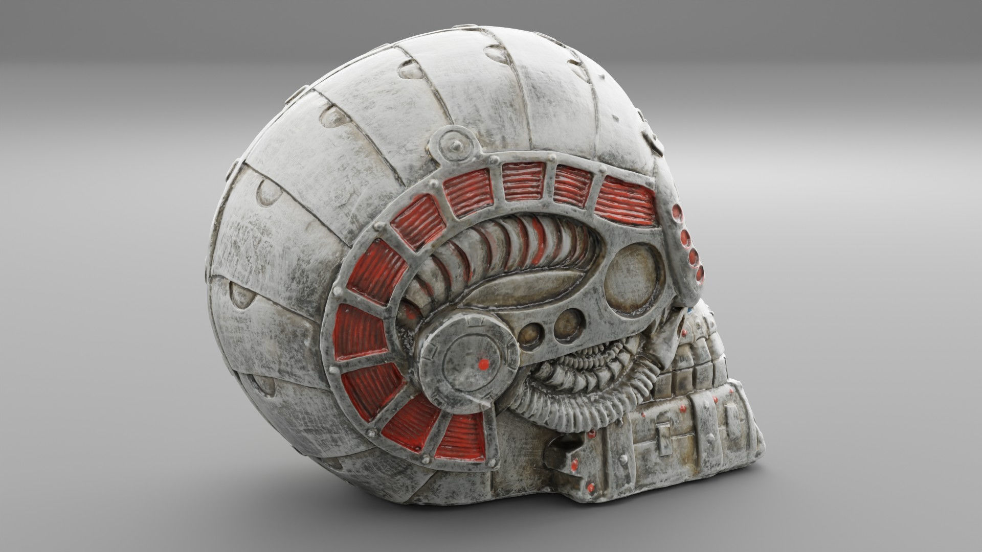 Techno skull high-poly 3D model_4