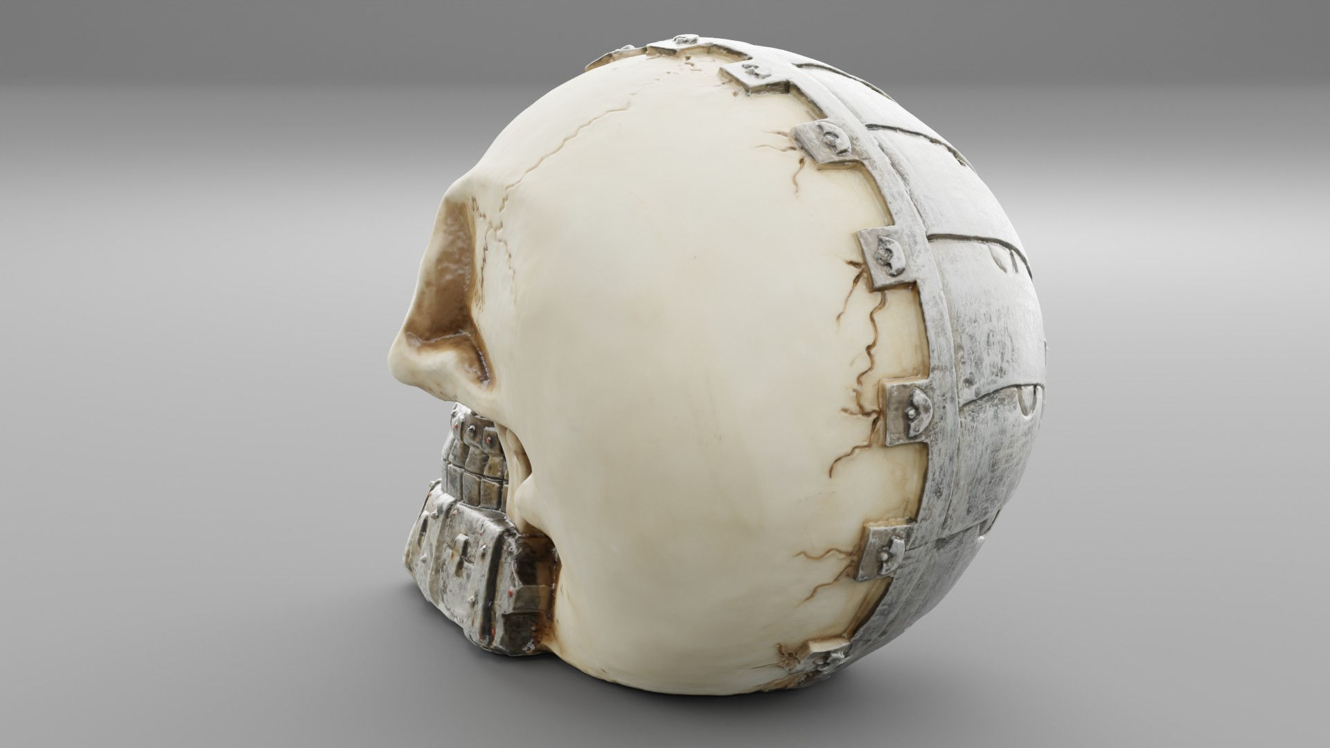 Techno skull high-poly 3D model_7