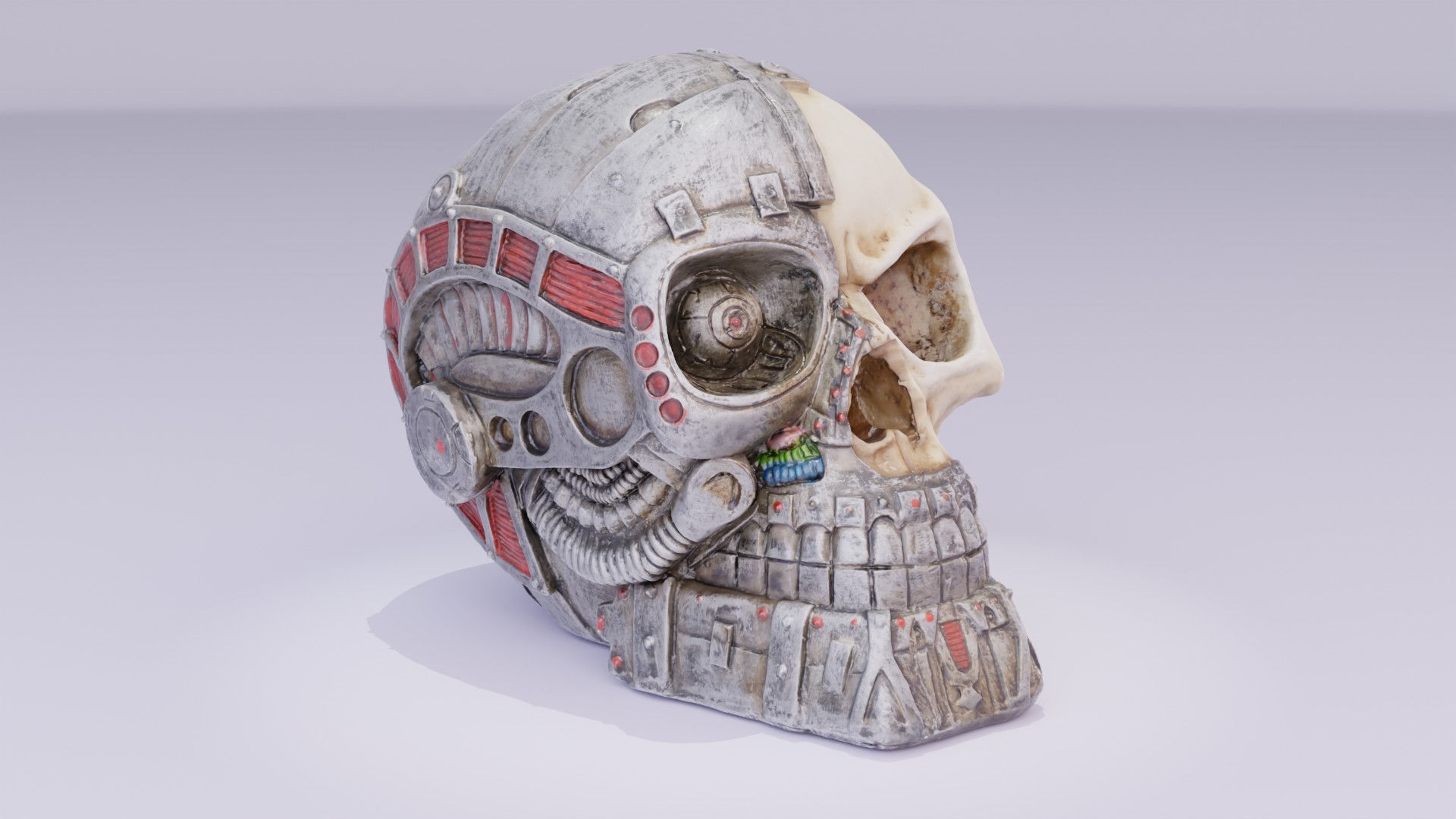 Techno skull high-poly 3D model_14