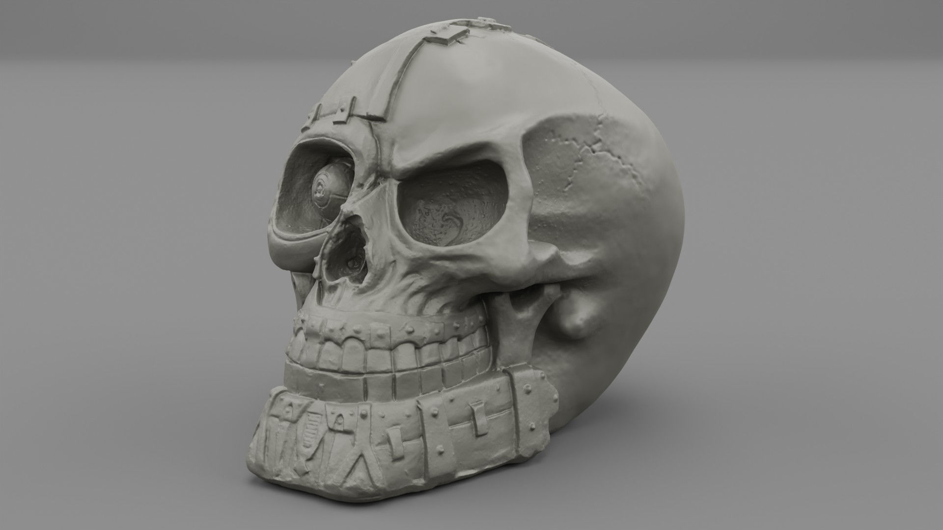 Techno skull high-poly 3D model_26