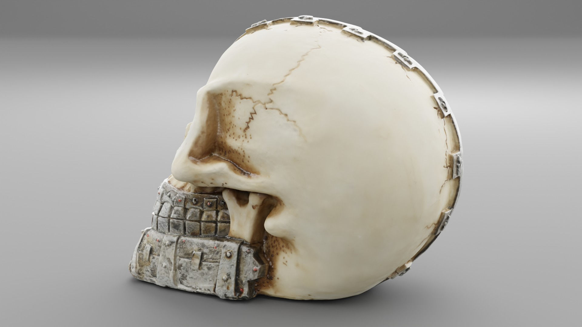 Techno skull high-poly 3D model_8