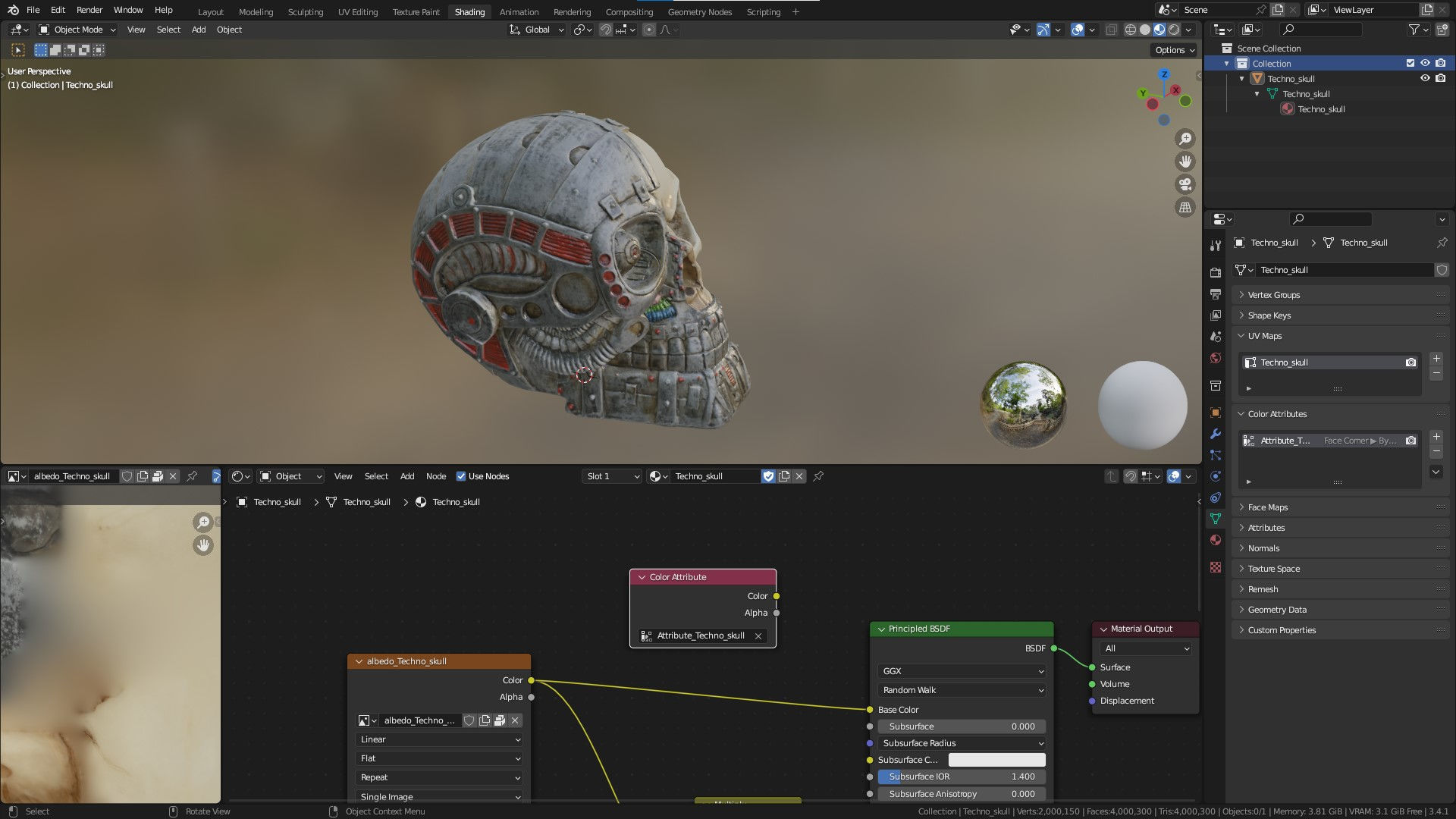 Techno skull high-poly 3D model_29