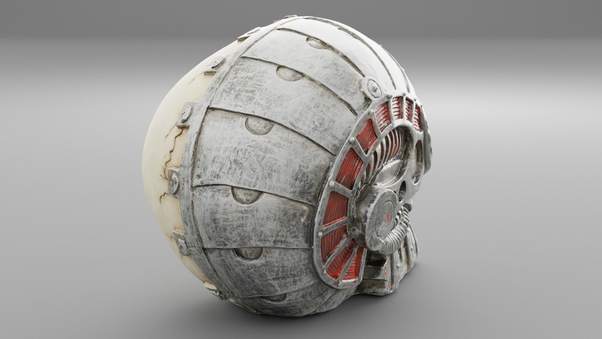 Techno skull high-poly 3D model_5