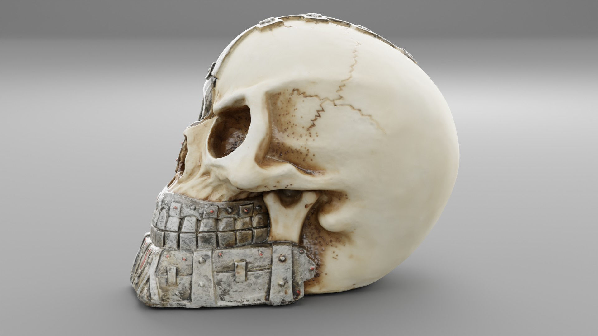 Techno skull high-poly 3D model_9