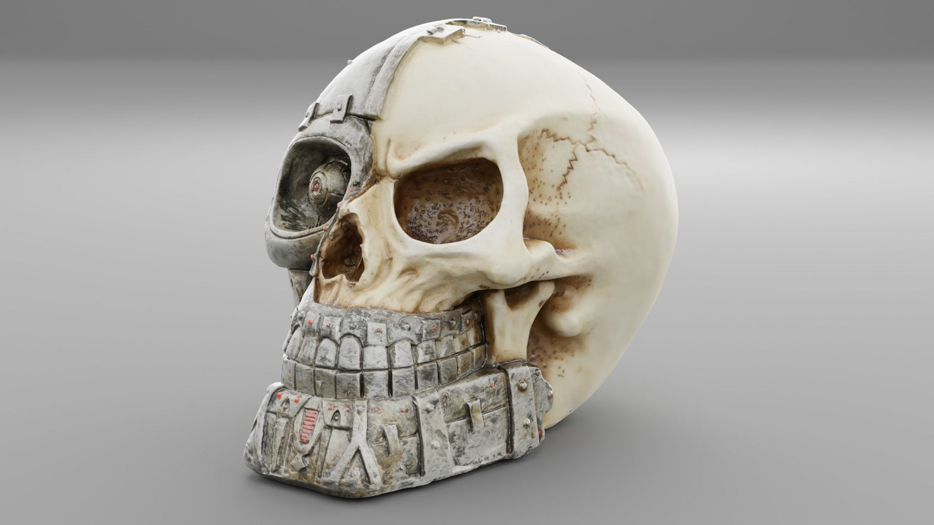 Techno skull high-poly 3D model_10