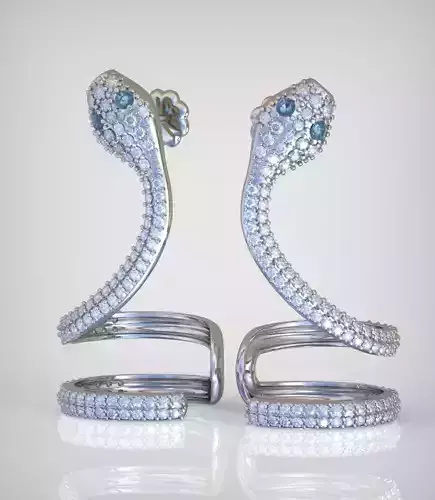 Snake Earring model 0283 3D printable model14