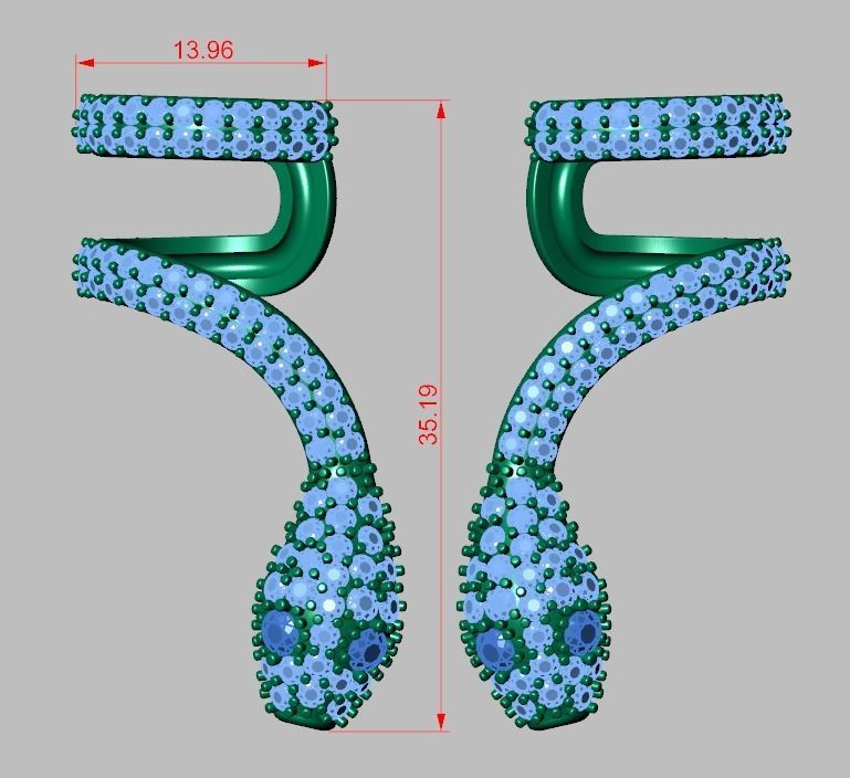 Snake Earring model 0284 3D printable model15 3D print model_13
