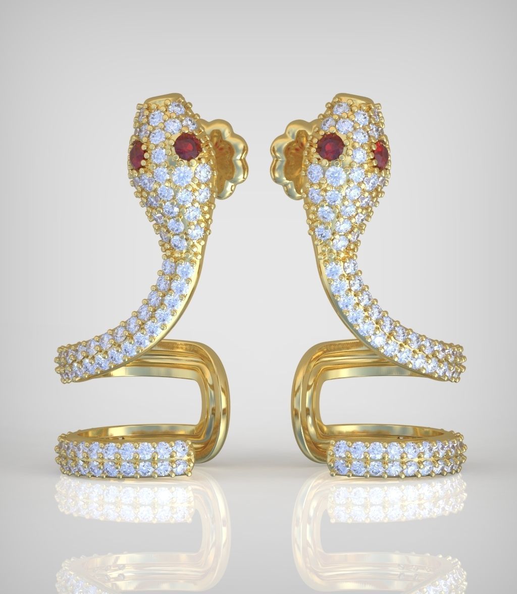 Snake Earring model 0284 3D printable model15 3D print model_1