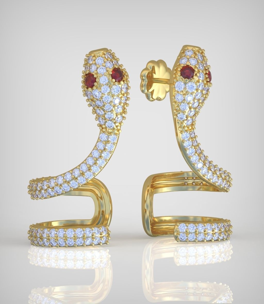 Snake Earring model 0284 3D printable model15 3D print model_4