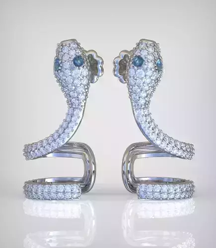 Snake Earring model 0284 3D printable model15