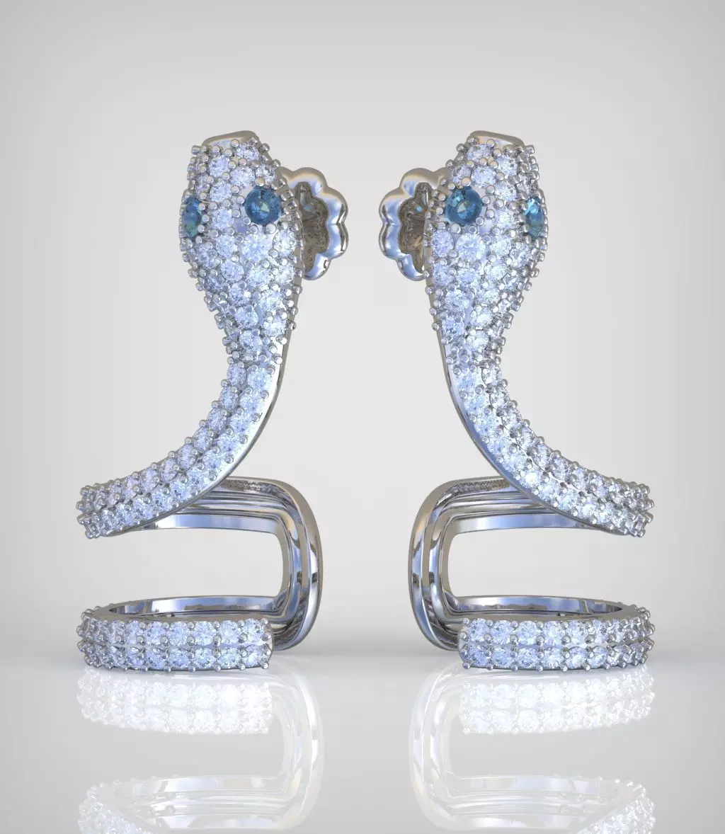 Snake Earring model 0284 3D printable model15 3D print model_0