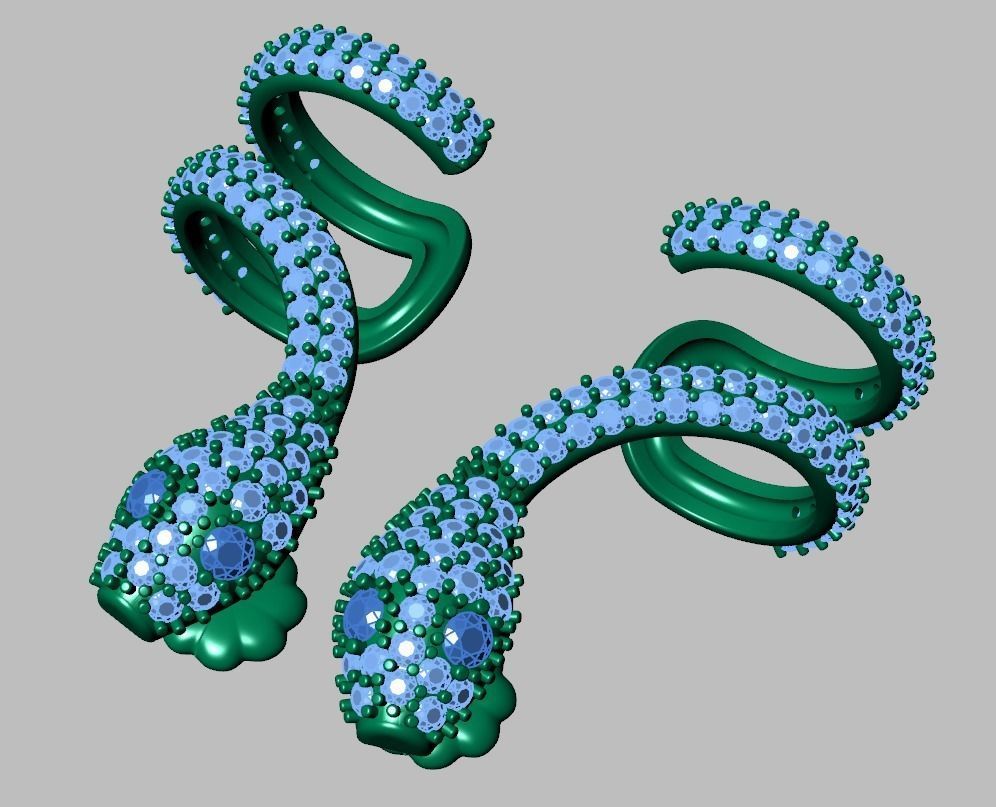 Snake Earring model 0284 3D printable model15 3D print model_16