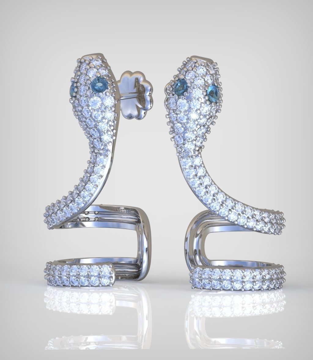 Snake Earring model 0284 3D printable model15 3D print model_3