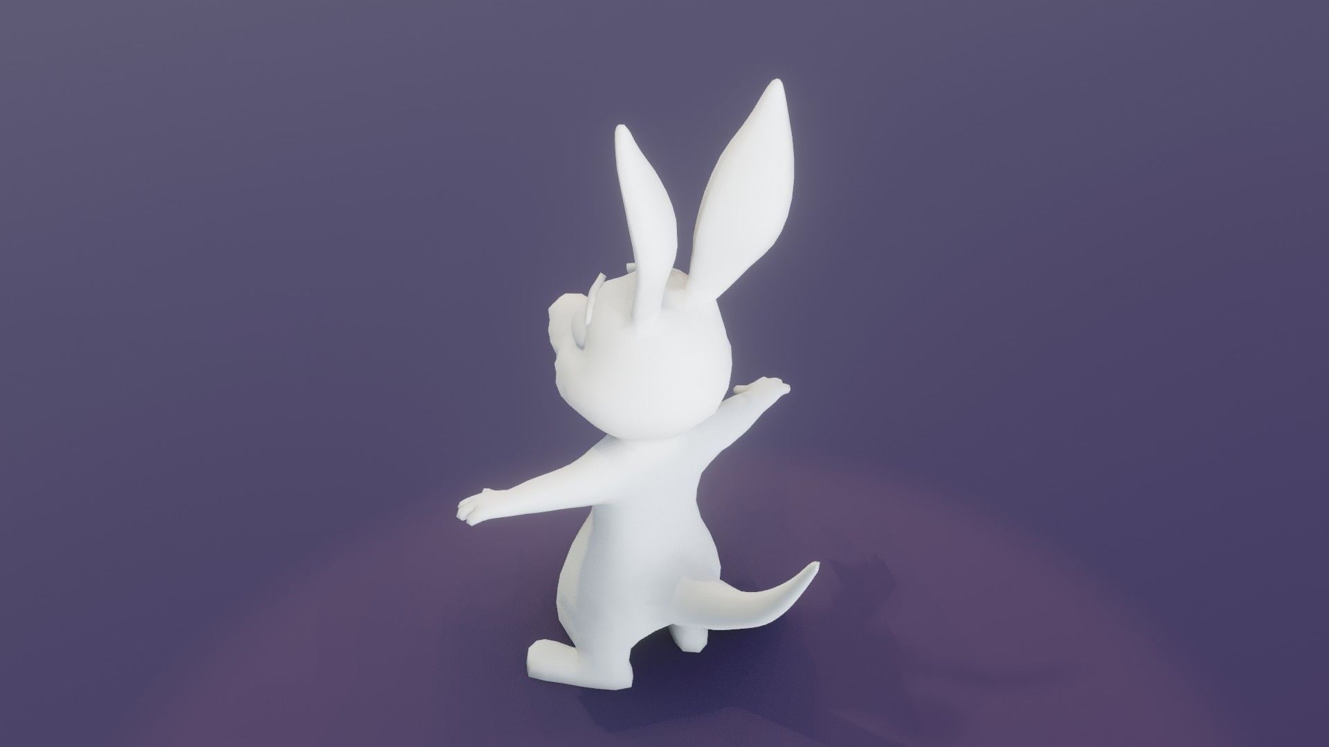 Cartoon Kangaroo Animated and Rigged Base Mesh 3D Model Low-poly 3D model_10