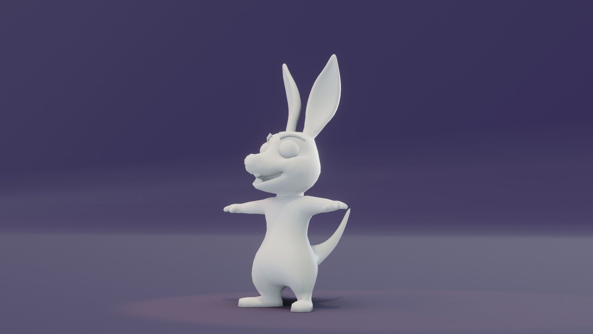 Cartoon Kangaroo Animated and Rigged Base Mesh 3D Model Low-poly 3D model_11