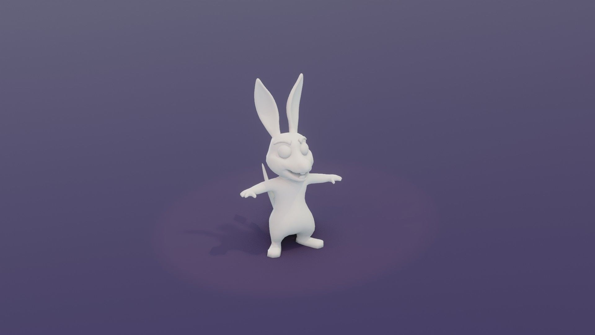 Cartoon Kangaroo Animated and Rigged Base Mesh 3D Model Low-poly 3D model_6