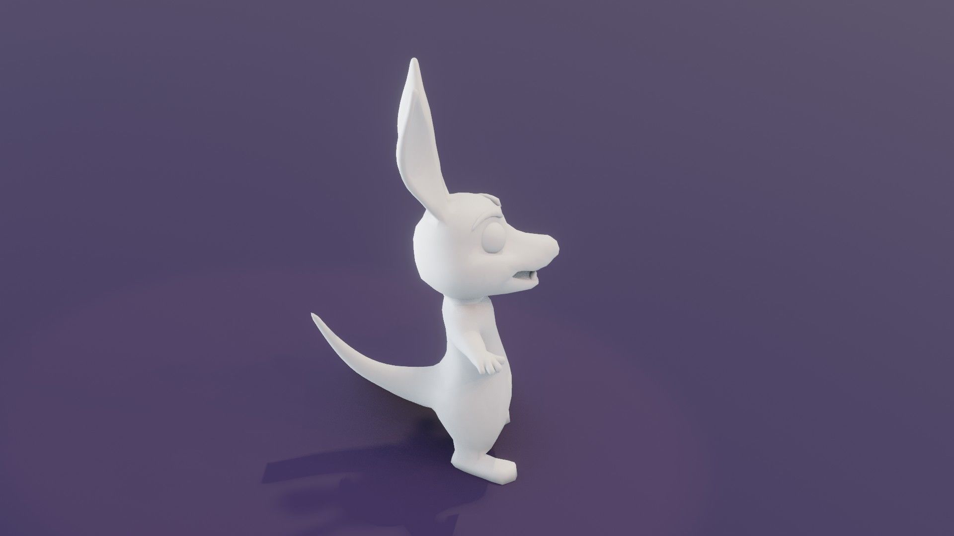 Cartoon Kangaroo Animated and Rigged Base Mesh 3D Model Low-poly 3D model_5